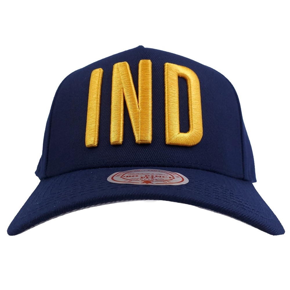Indiana Pacers Mitchell & Ness NBA Pro Fit Snapback Hat Cap 3D‎ Logo Navy NWT